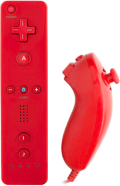 Wii Controller / Remote Rood + Nunchuk Rood (Third Party) (Nieuw)