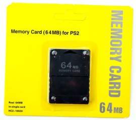 PS2 64MB Memory Card Zwart (Third Party) (Nieuw)