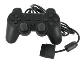 PS2 Controller Wired Zwart (Third Party) (Nieuw)