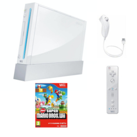 Nintendo Wii Wit + Controller (Mario Bros Bundel)