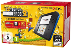 Nintendo 2DS Zwart/Blauw in Doos + New Super Mario Bros 2 (Nette Staat & Krasvrije Schermen)