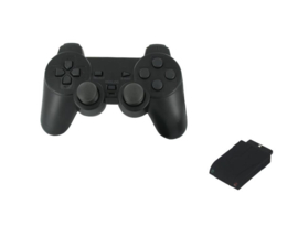 PS2 Controller Wireless Zwart (Third Party) (Nieuw)