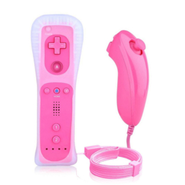 Wii Controller / Remote Roze + Nunchuk Roze (Third Party) (Nieuw)