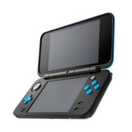 New Nintendo 2DS XL Zwart/Blauw (Nette Staat) - Licht Scheurtje in Scharnier