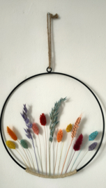 Droogbloemen krans "Happy"