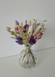 Droogbloemen boeketje "Deep purple"