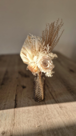 Droogbloemen boeket "White rose"