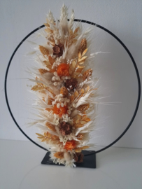 Droogbloemen krans "Daisy orange"
