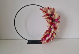 Droogbloemen krans "Joan roze"