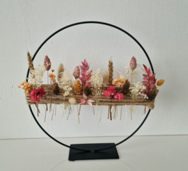 Droogbloemen krans "Woven pink"