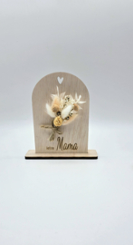 Houten droogbloemen standaard