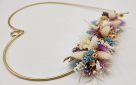 Droogbloemen krans "Golden heart"