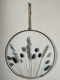 Droogbloemen krans "Blue sky"