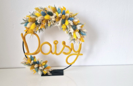 Droogbloemen krans met punniknaam