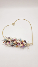 Droogbloemen krans "Golden heart"