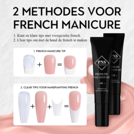 PNS Press On Nail Glue Gel & Press On Nail Tips French