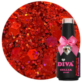 DIVA Gellak Red Glitter Crush 10 ml