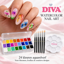 DIVA Watercolor Nail Art Set