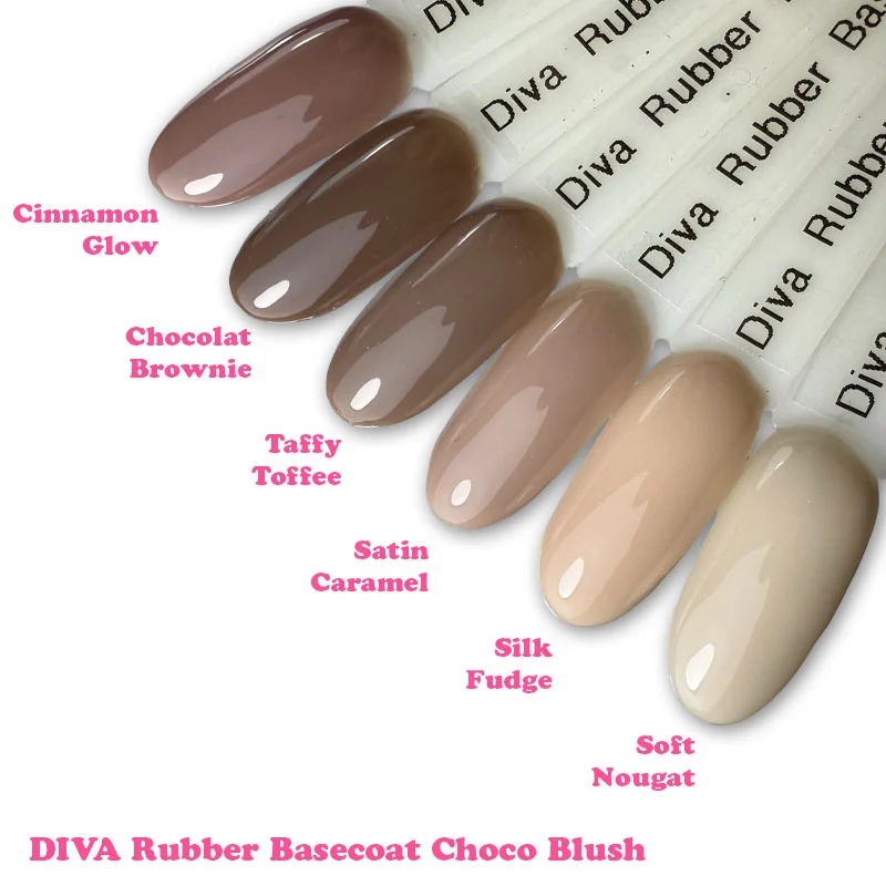 DIVA Rubber Basecoat Choco Blush Collection 6x 15 ml - met gratis fineliner