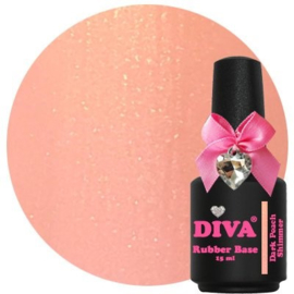 Diva Gellak Rubber Basecoat Dark Peach Shimmer 15 ml