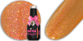 Diva Gellak Rubber Basecoat Orange Crystal 15 ml