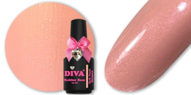 Diva Gellak Rubber Basecoat Dark Peach Shimmer 15 ml