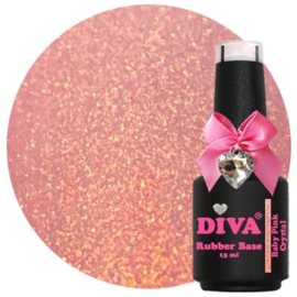 Diva Gellak Rubber Basecoat Baby Pink Crystal 15 ml