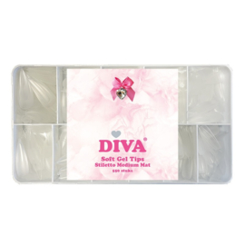 DIVA Soft Gel Tips Stiletto Medium Mat 550pcs