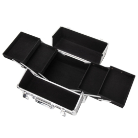 Beautycase / Nagel koffer / Make Up koffer / M /Diamond 3D Zwart Met Zilver