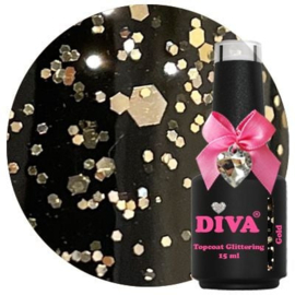 Diva Topcoat Glittering Gold - No Wipe 15 ml