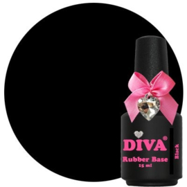 Diva Gellak Rubber Basecoat Black 15 ml