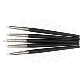 Set van 5 Silicone Penselen Black