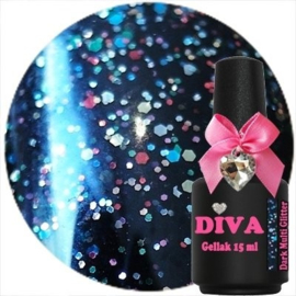 Diva Gellak Dark Multi Glitter 15 ml