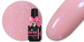 Diva Gellak Rubber Basecoat Pink Twinkle 15 ml