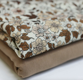 Tricot vintage bloemen cacao