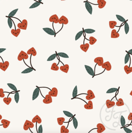 Family Fabrics - Happy Cherries Small Rib