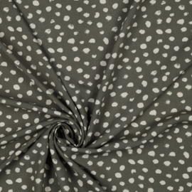 Viscose poplin legergroen dots