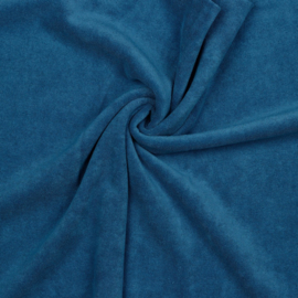 Rekbare badstof blauw uni