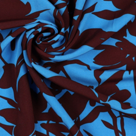 Magnolia stretch abstract blue/wine red