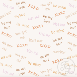 Family Fabrics - Love word in multicolor Jersey