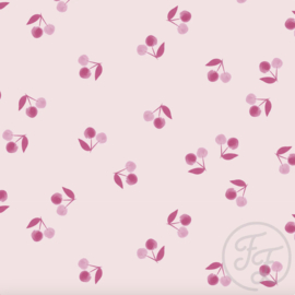 Family Fabrics - Cherries Pink Eco Flex Lycra