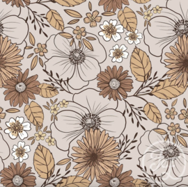 Family Fabrics - Christiane Vintage Flowers Muslin Crinkle