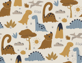 Family Fabrics - Dino Roar Muslin Crinkle