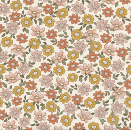 Family Fabrics - Retro Mini Blossom Muslin Crinkle