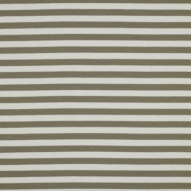 French terry dyed stripes olive/off-white