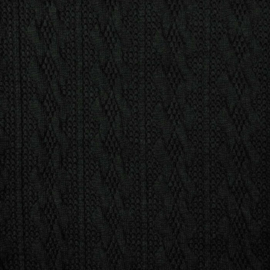 Jacquard knitted cable klein zwart