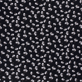 Viscose stretch flowers navy