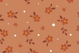 Tricot mini flowers light rust