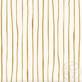 Family Fabrics - Coated Stripes Ochre Jersey