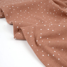 Tygdrömmar - Mini Spots Ribbed Jersey - Clay Pink
